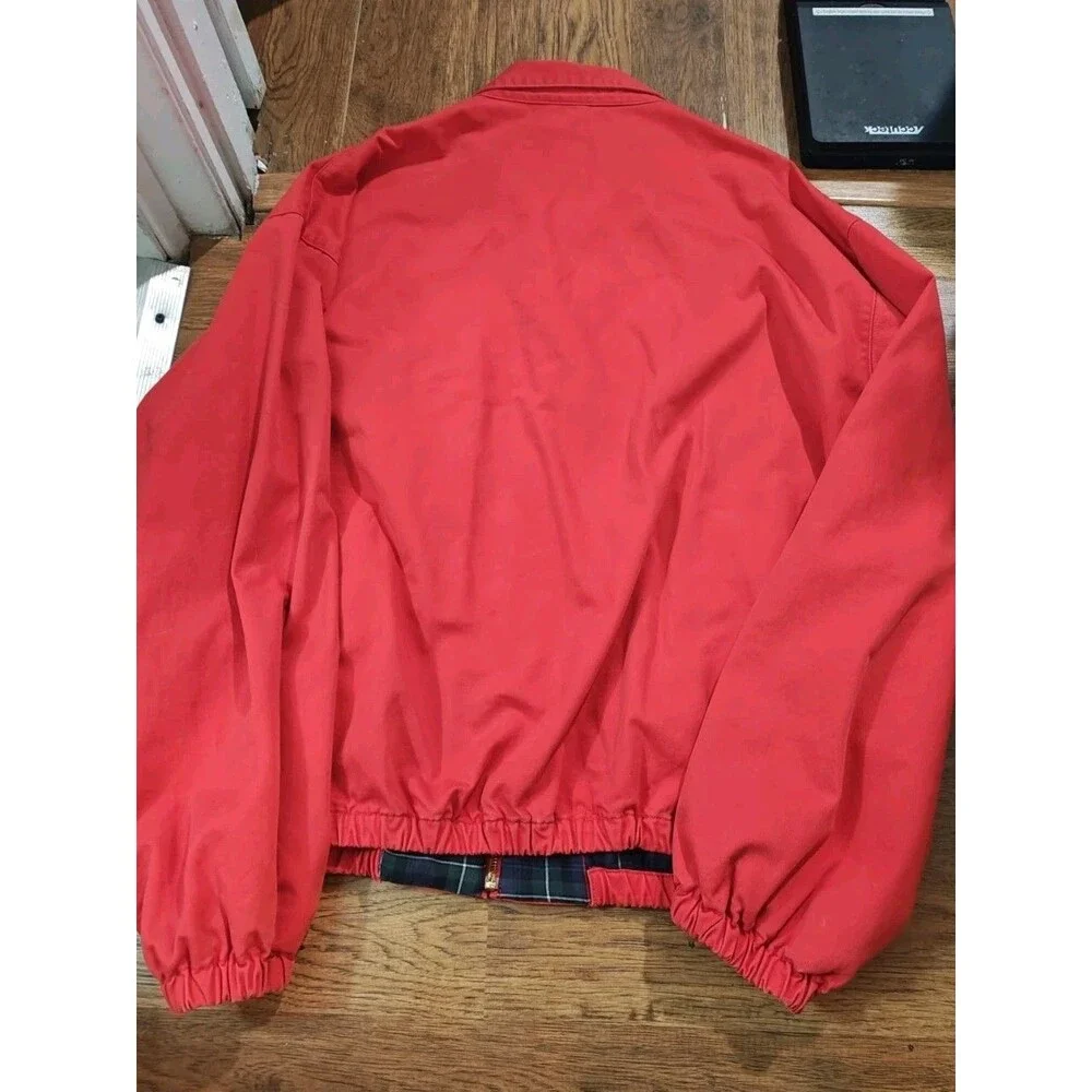 Ralph Lauren Polo Harrington Bomber Jacket Tartan Plaid Lined Men's 2XL Red